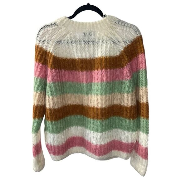 & Other Stories SMALL chunky Knit Color Block Stripe Sweater Mohair Blend - Picture 7 of 12